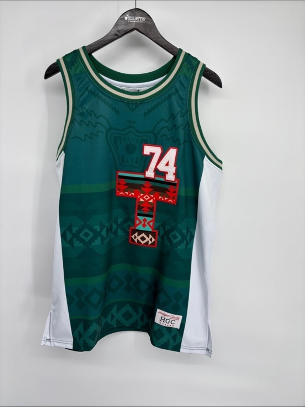 Nostalgia headgear 74 Green Tribal '74' Basketball Jersey XL